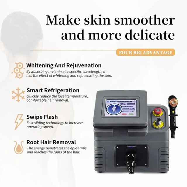 Dispositivo de depilacin lser porttil 808 Equipo de rejuvenecimiento de la piel...